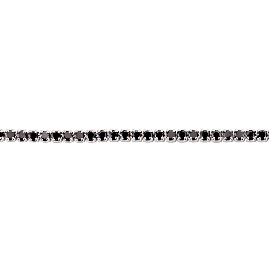 Bracelet Lou-anne Argent Blanc Oxyde De Zirconium Noir