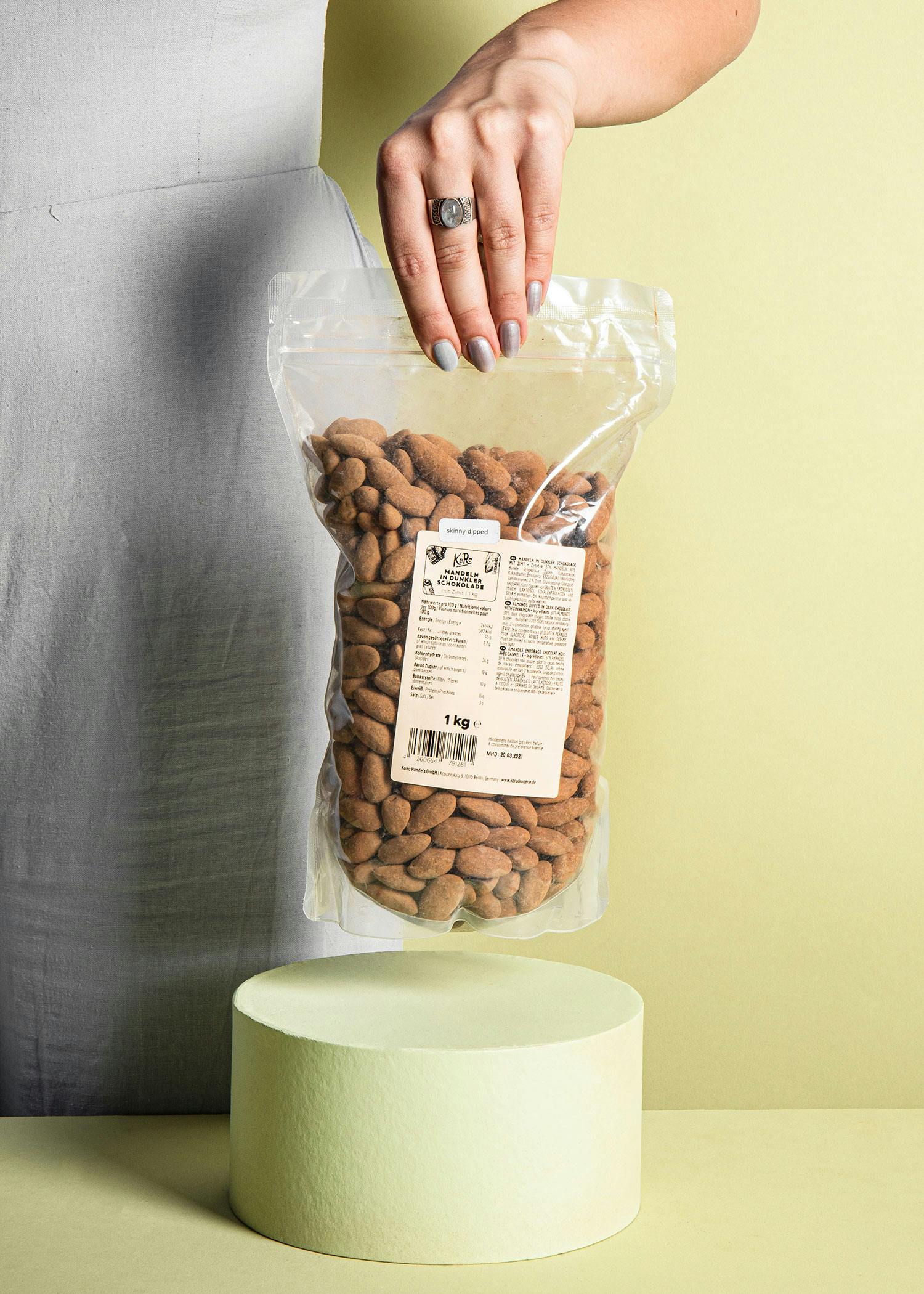 Skinny Dipped Mandeln in dunkler Schokolade mit Zimt 1 kg