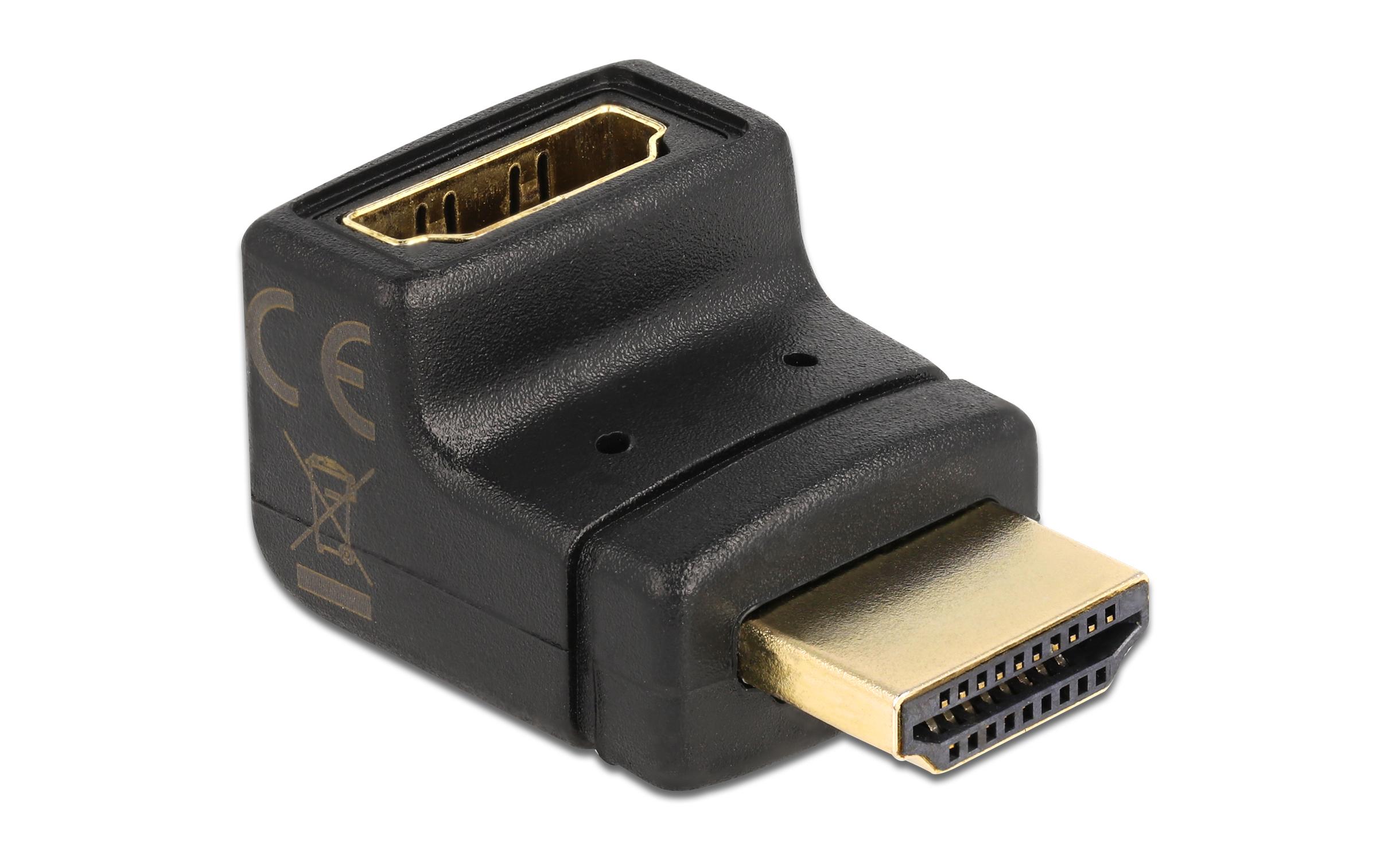 Adapter 90° oben gewinkelt HDMI - HDMIDelock Adapter HDMI Stecker zu HDMI Buchse 90° oben