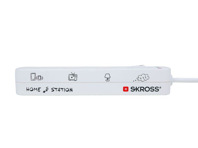 SKROSS Steckdosenleiste 2 x T13, USB-A C, mit Schalter, 1.5 Steckdosenleiste aus Kunststoff für den Innenbereich