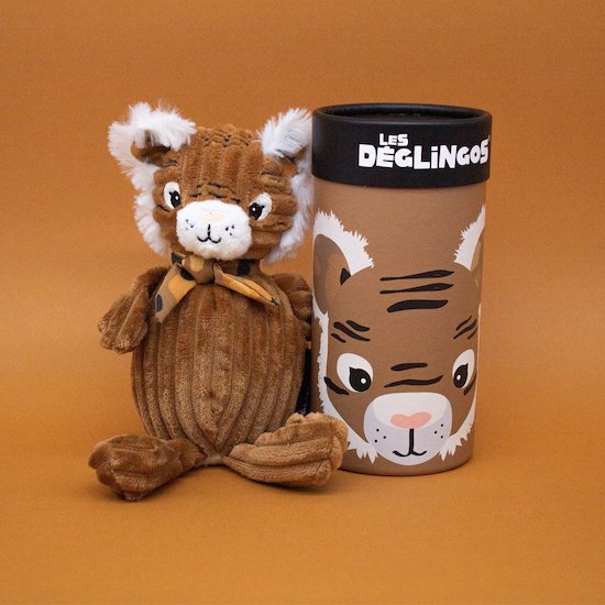 Peluche en boîte Petit Simply   Spéculos le tigre Marron        de               Les Déglingos