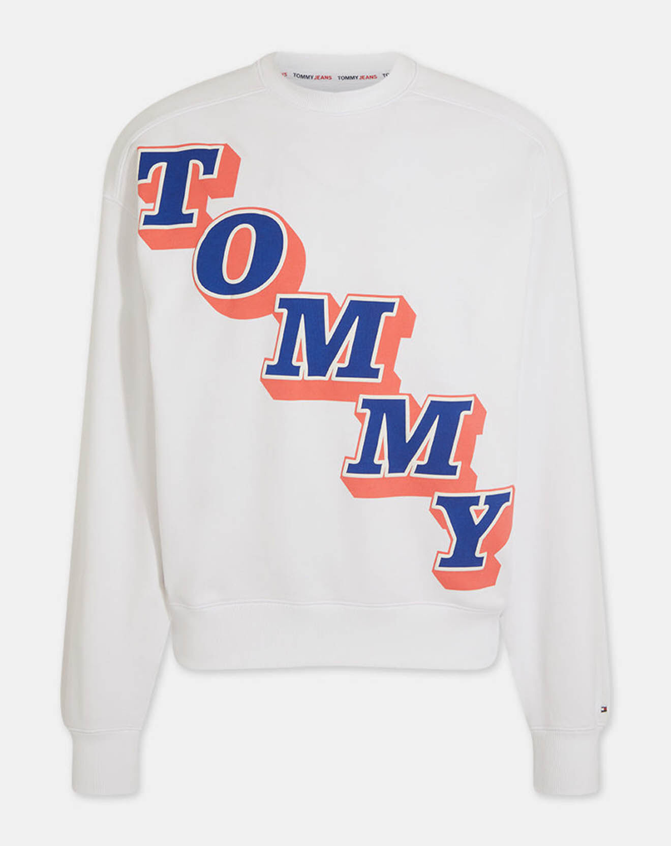 Tommy Jeans Sweat Boxy College Pop logo blanc