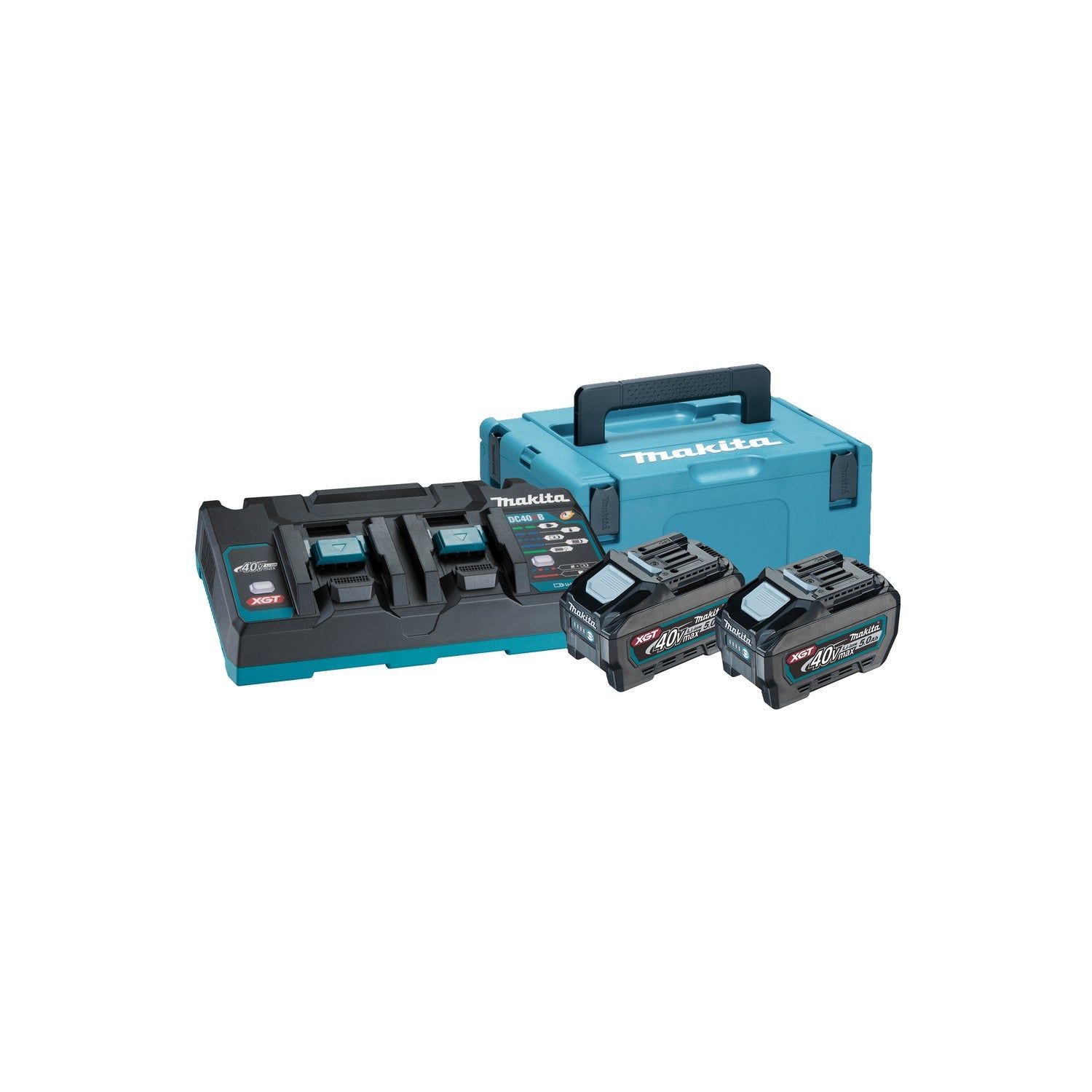 Makita Accu Starterset XGT DC40RB 2xBL4050F in Mbox - 191U13-9