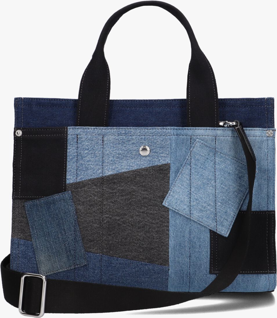 blauwe coach handtas patchwork denim cargo tote