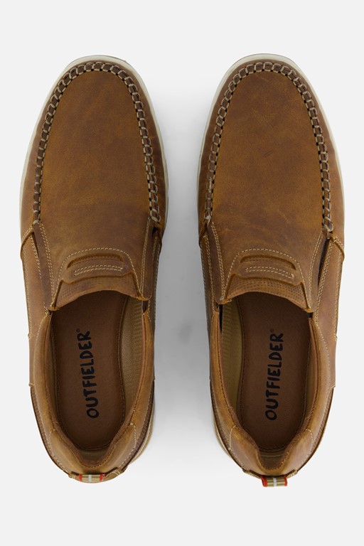 Outfielder Instappers cognac Nubuck