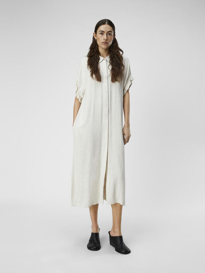 Object OBJSANNE TIANA S/S DRESS NOOS Sandshell