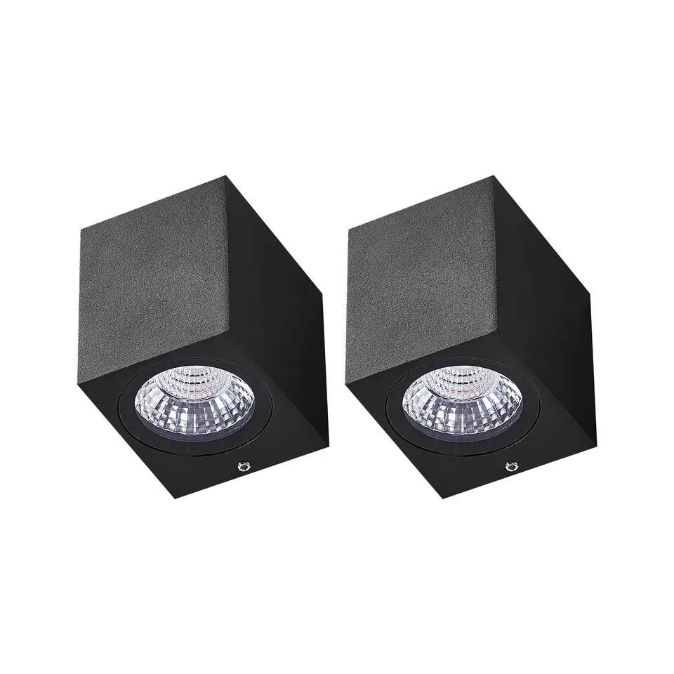 ARANSAS - Wandlamp set van 2 - Zwart - Aluminium