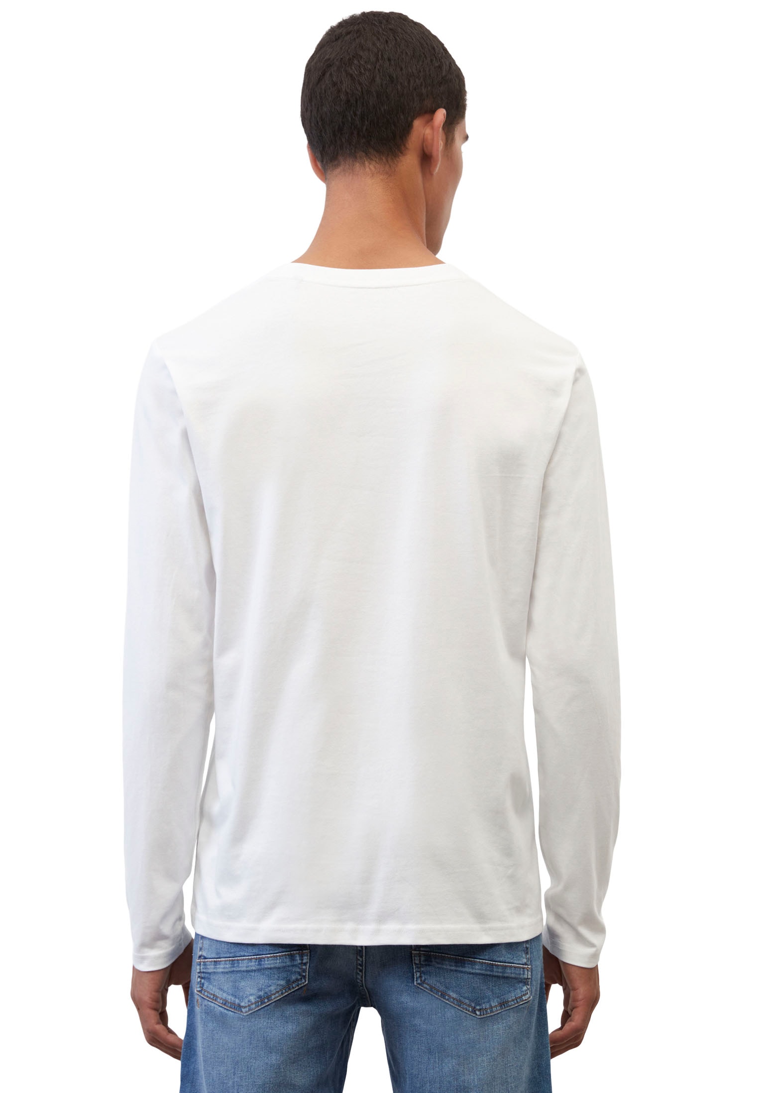 Marc O'Polo Langarmshirt mit dezentem Logo-Print vorne