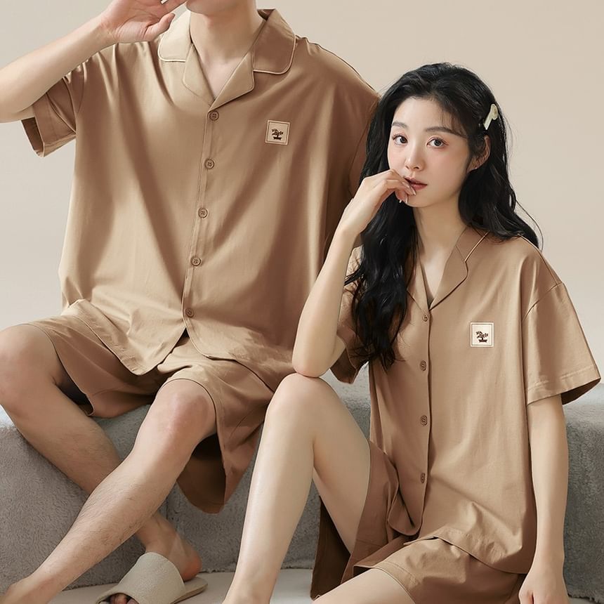 Jeony - Bijpassende loungewearset voor koppels: shirt met korte mouwen en shorts