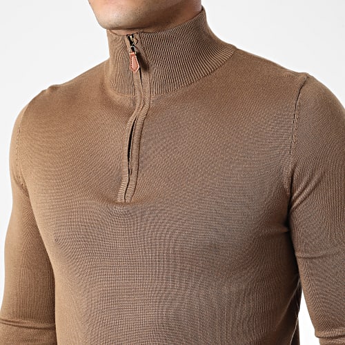 Pull Col Zippé J666 Camel