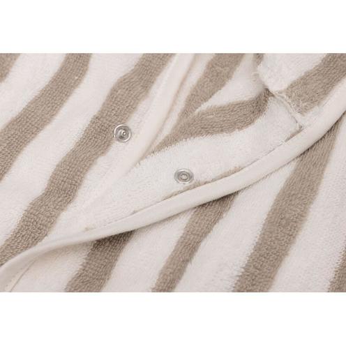 Peignoir 1-2 ans stripe éponge olive green GOTS - Multicolore - JOLLEIN