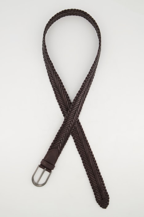 Ledergürtel, geflochten, Metallic-Schließe