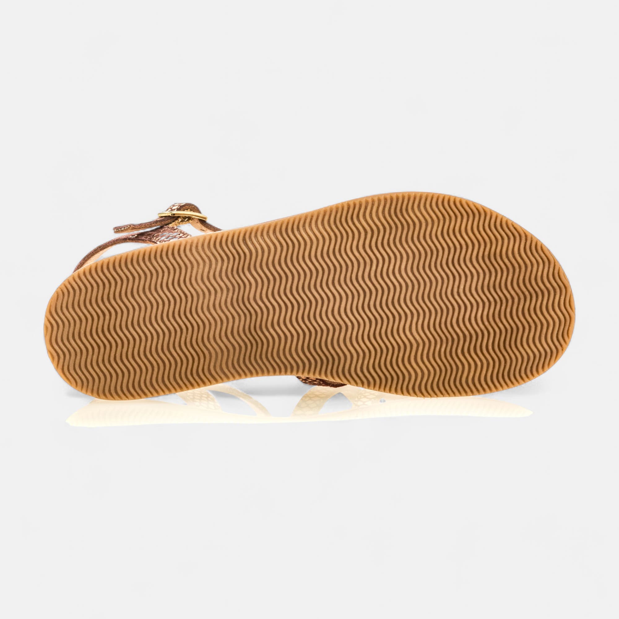 Nu-pieds Fille en cuir marron
