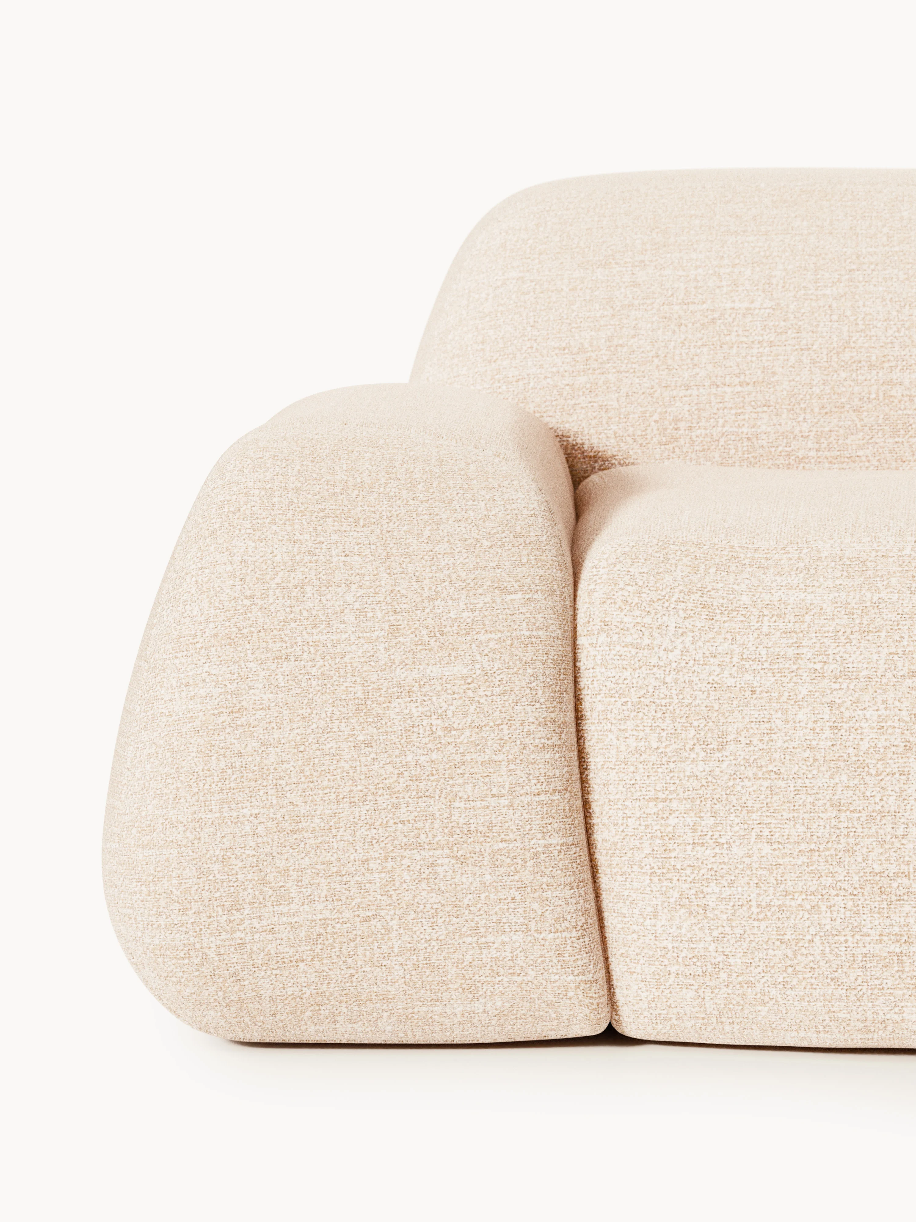 Modulaire bouclé hoekbank Wolke (4-zits) met chaise longue