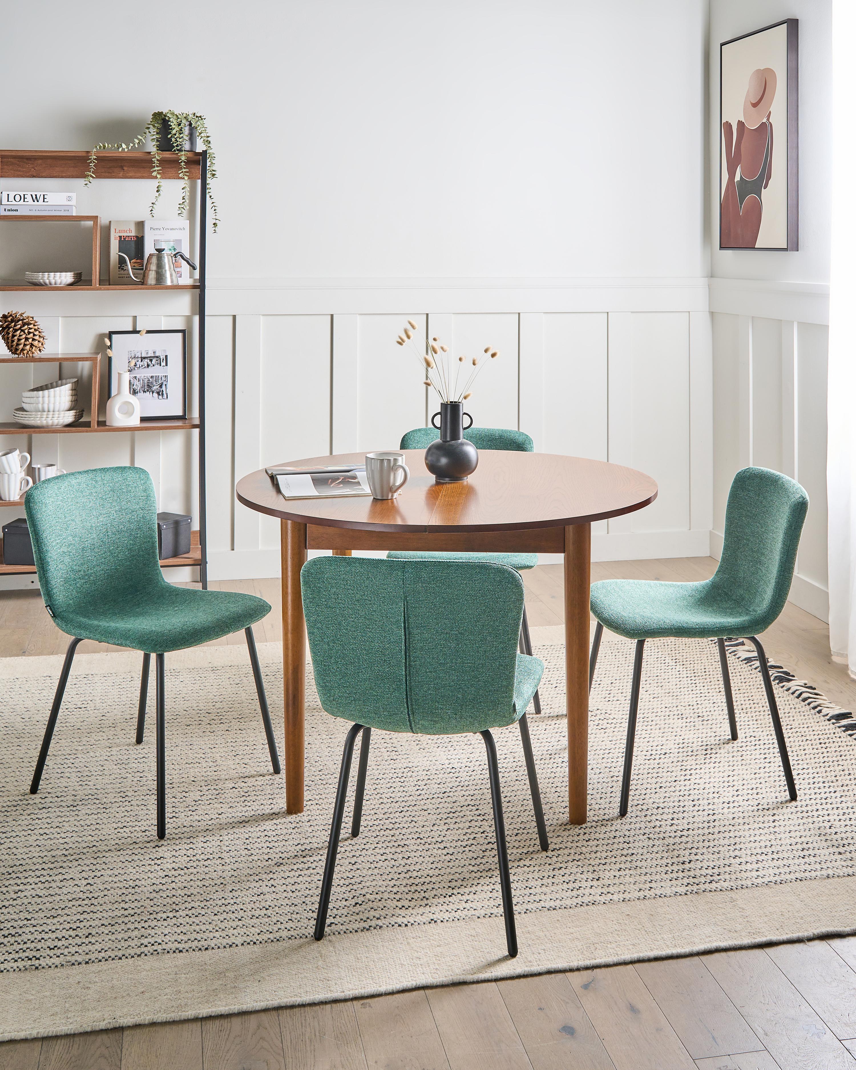 Set van 4 eetkamerstoelen CALDWELL Stof Groen