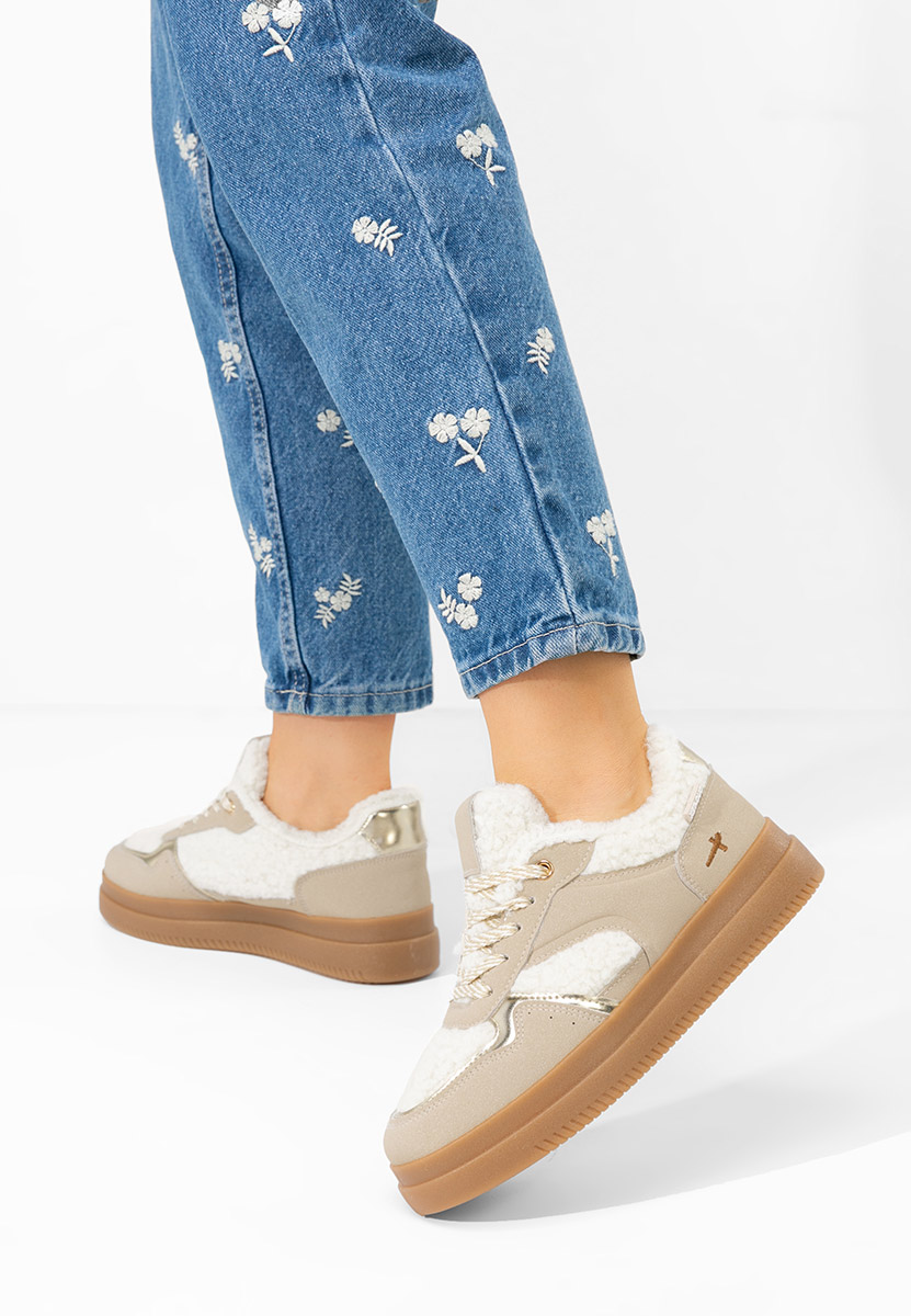 Baskets pour femme beige Maisie