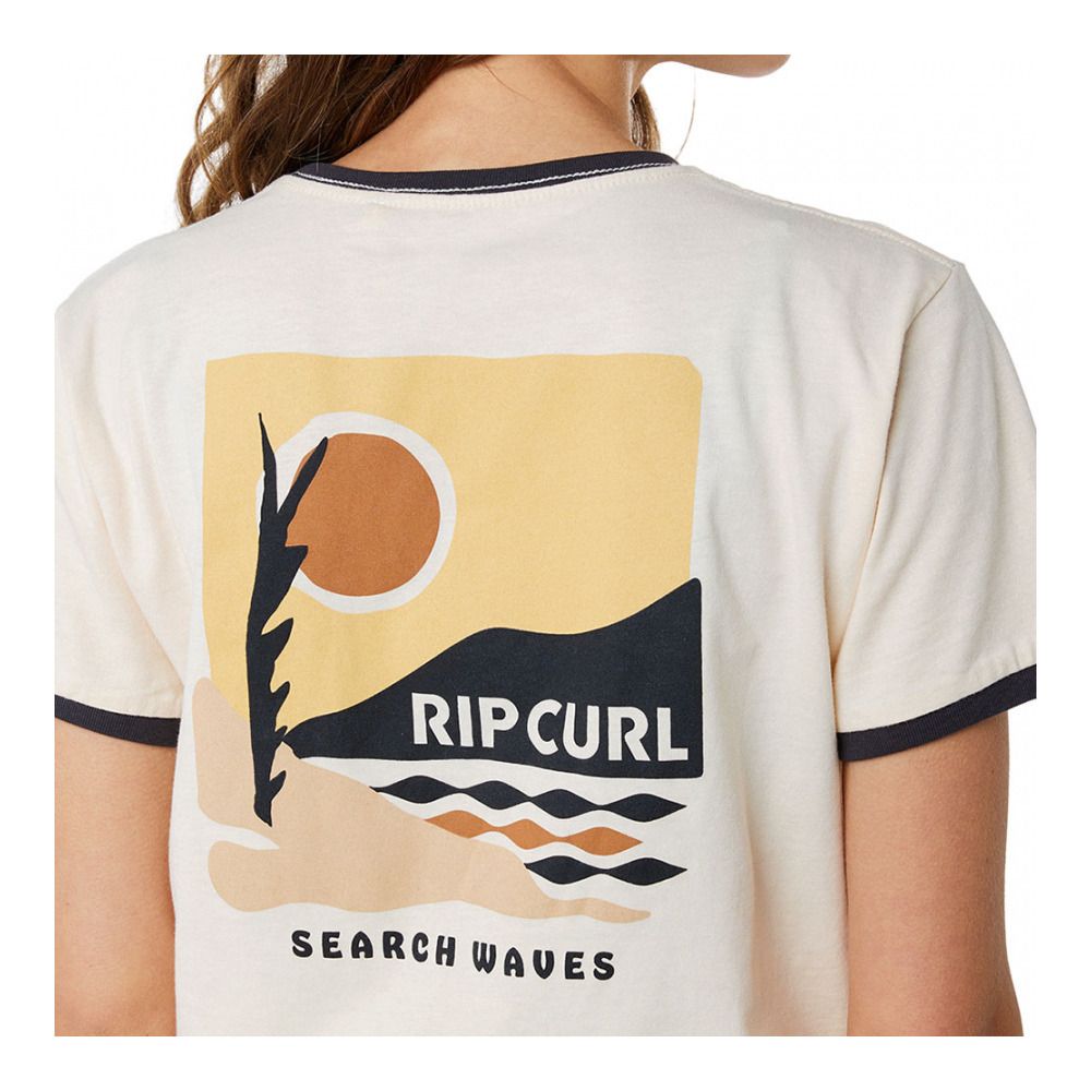 Rip Curl COLOR BLOCK RINGER - Tee-shirt Femme off white