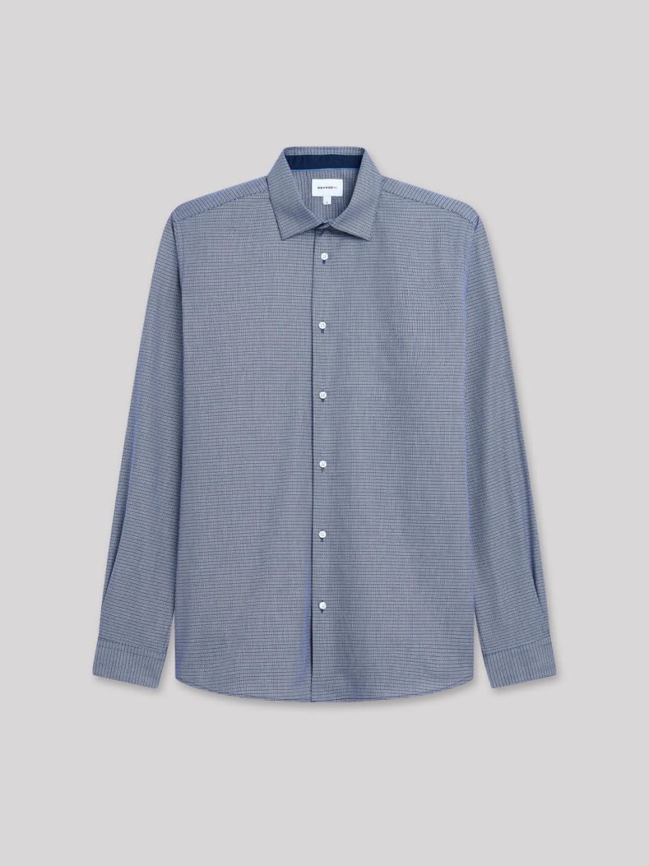 Chemise slim faux uni