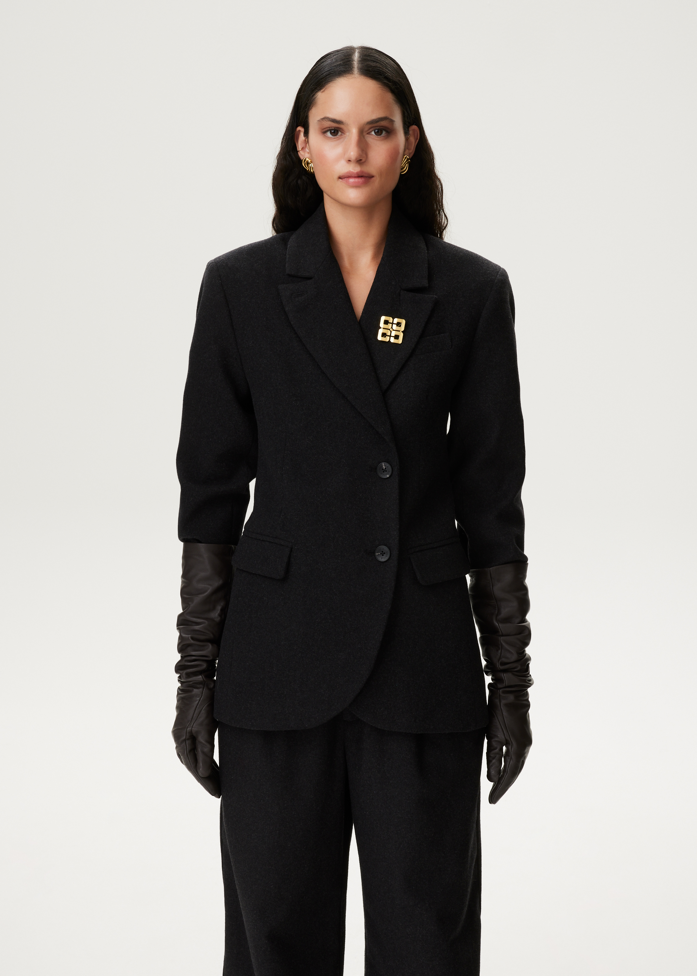 Double-breasted blazer wolblend