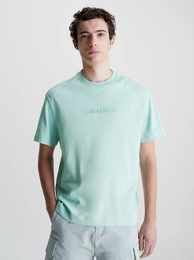 Camiseta de algodão orgânico com logotipo