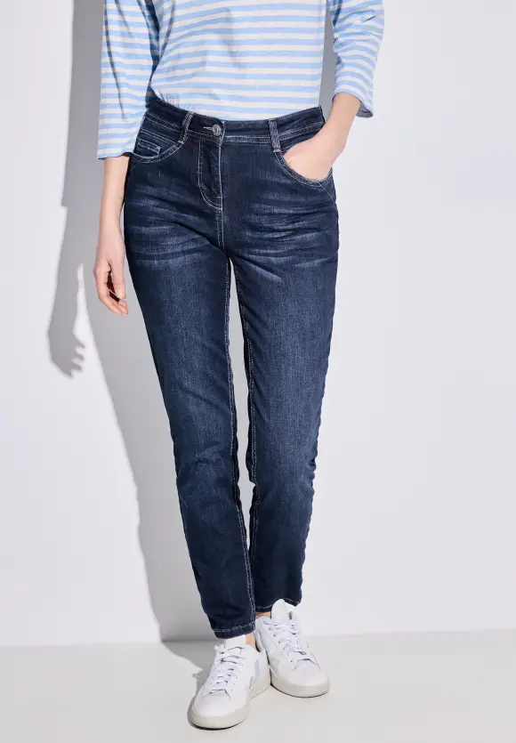 Slim Fit Jeans - mid blue used wash