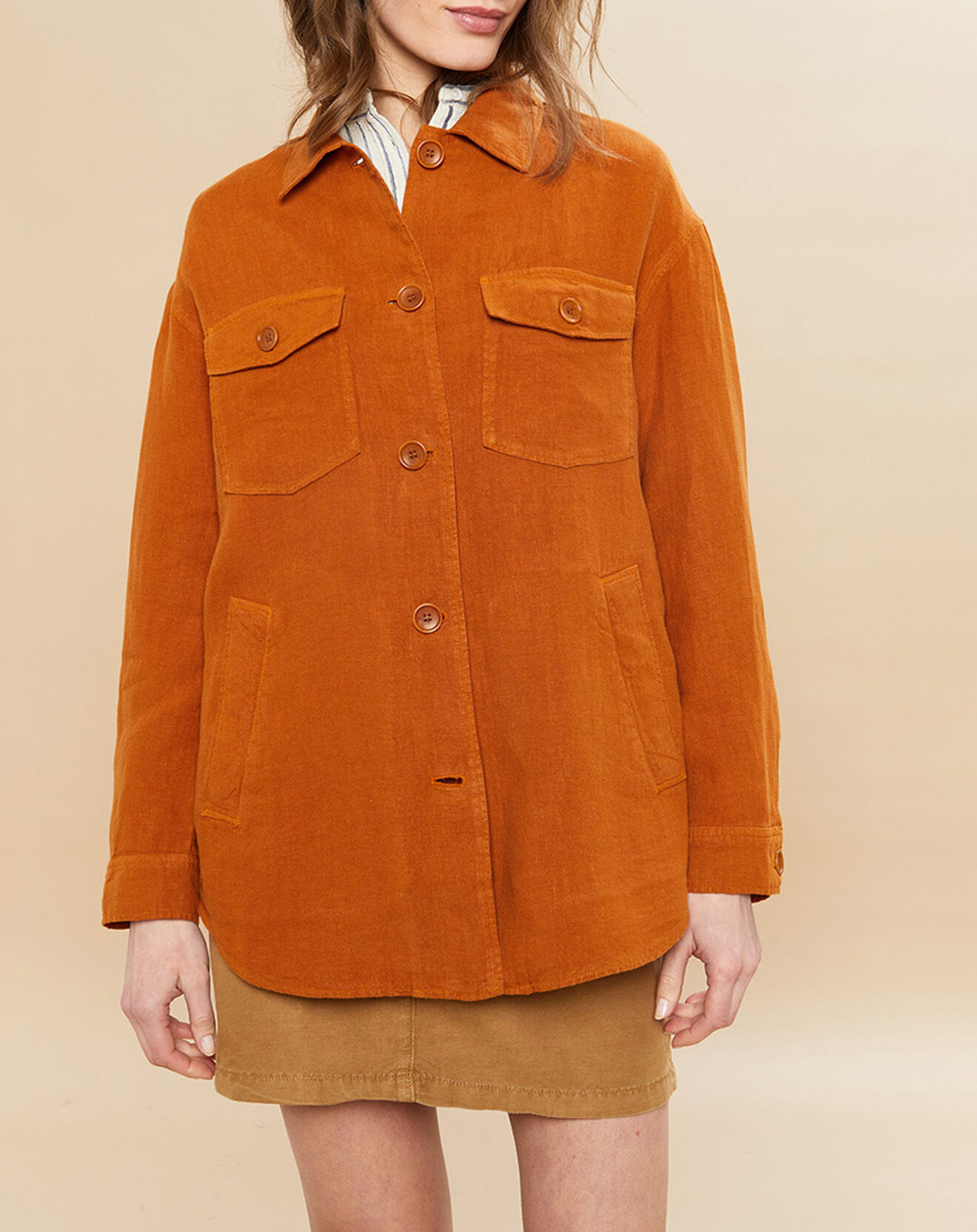 Hartford Veste 100% Lin Voltige caramel