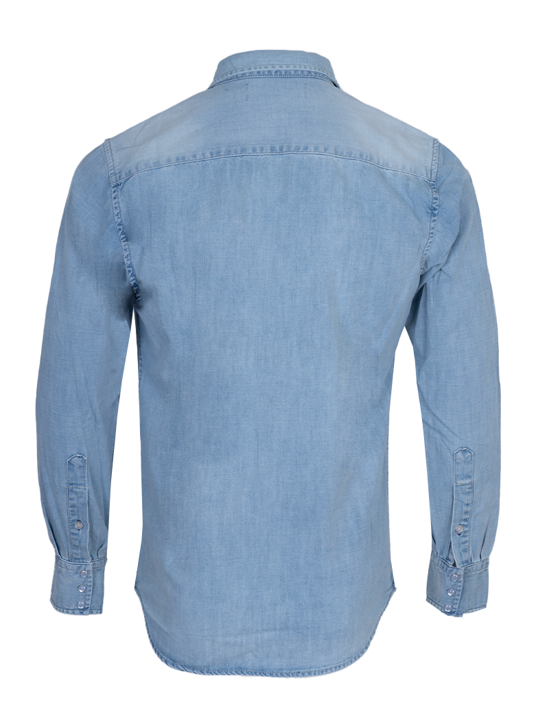 REPLAY CHEMISE HOMME DENIM PRESSIONS BLEU CLAIR