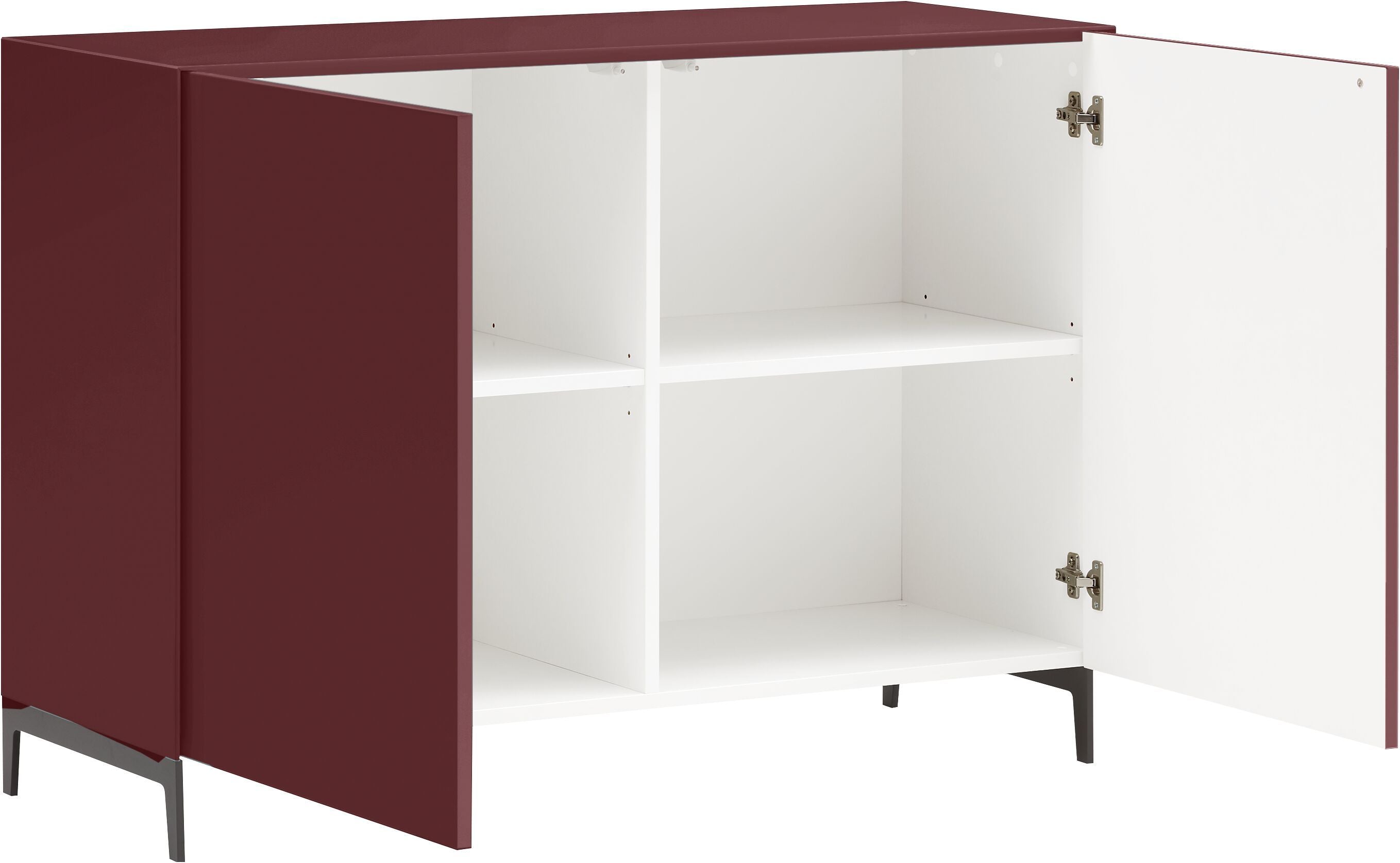 LUX Sideboard - Dunkelrot / B: 120.0 cm x T: 46.0 cm x H: 86.5 cm