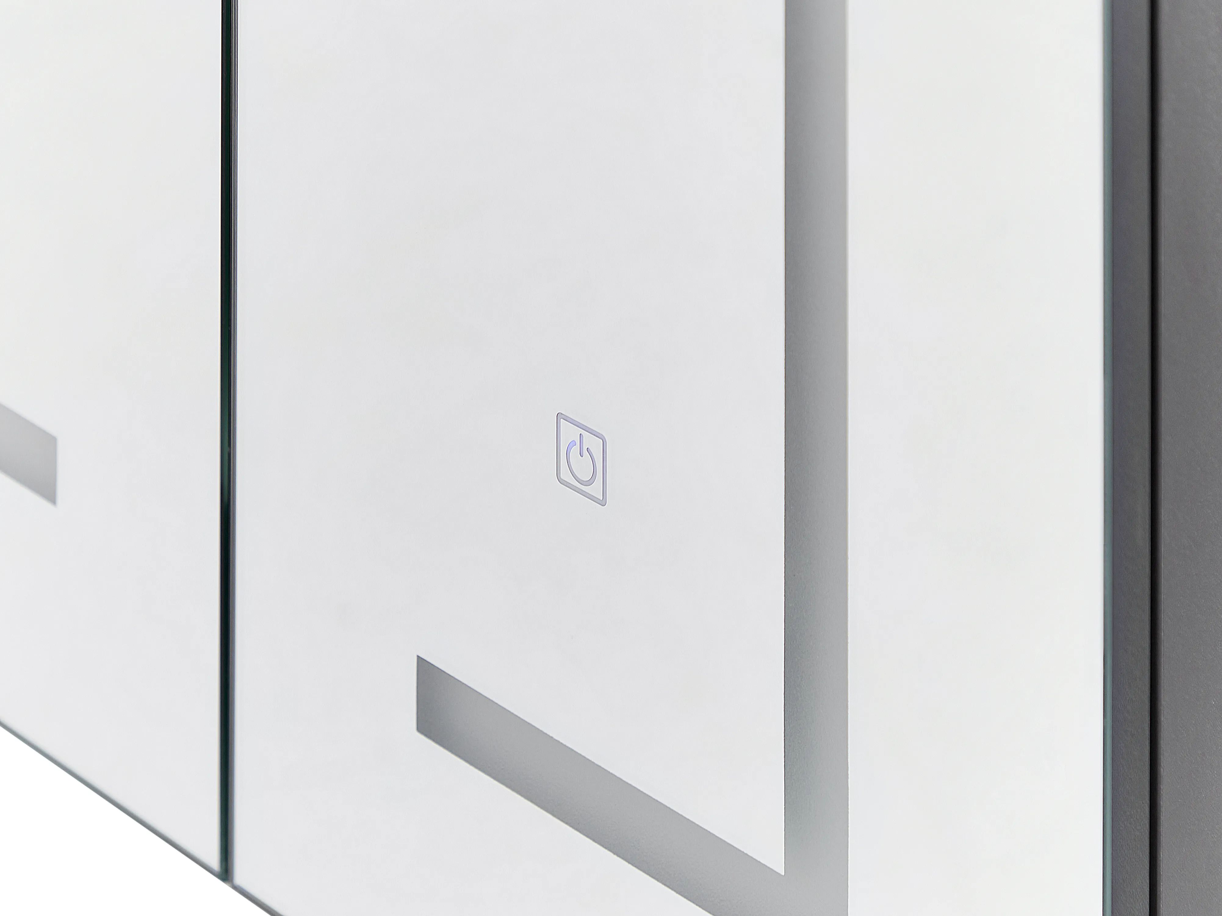Badkamer wandkast met spiegel LED MAZARREDO 60 cm 60 cm Zwart