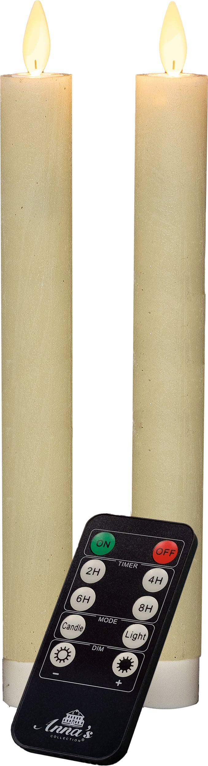 Anna's Collection LED dinerkaars crème D 2,5 H 23 cm 2 stuks