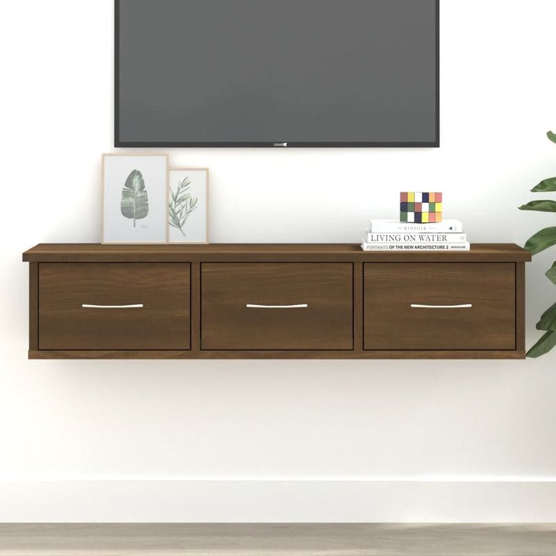 vidaXL - Wandkast - Bruin - Bewerkt Hout - 3 Lades