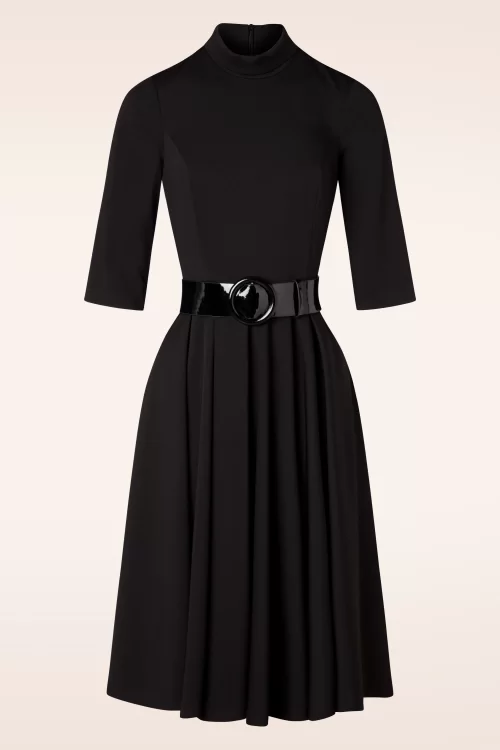 Topvintage Boutique Collection Topvintage exclusive ~ Sandra swing jurk in zwart