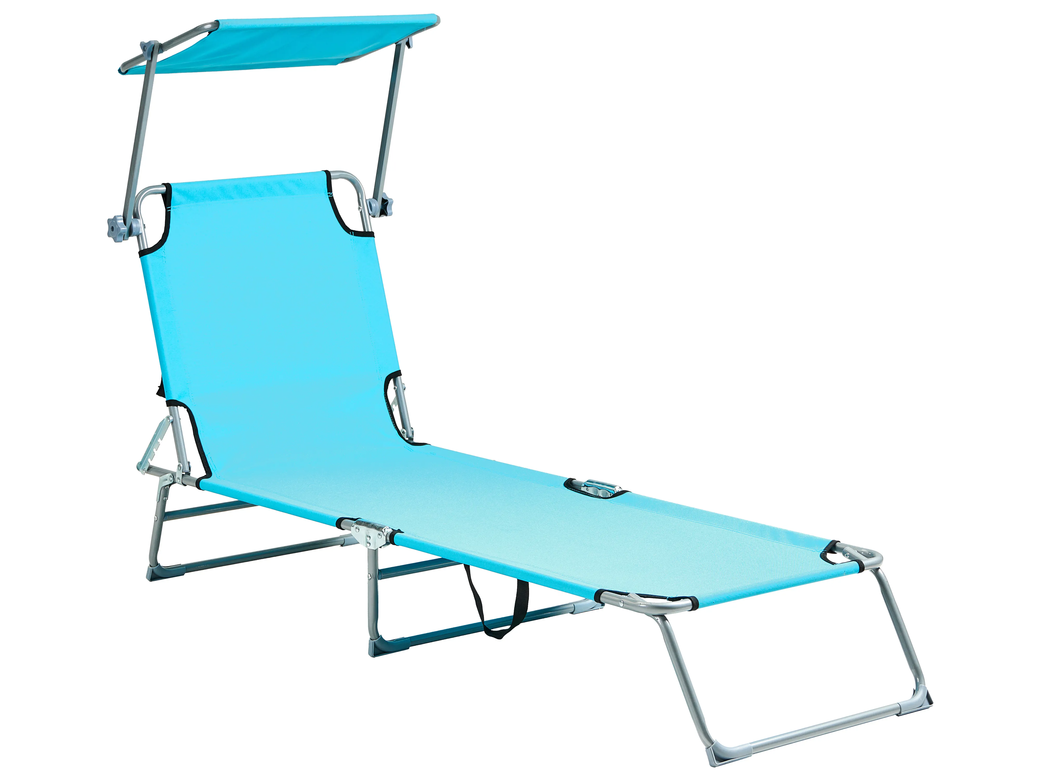 Ligstoel FOLIGNO achteroververstelbaar Metaal Turquoise