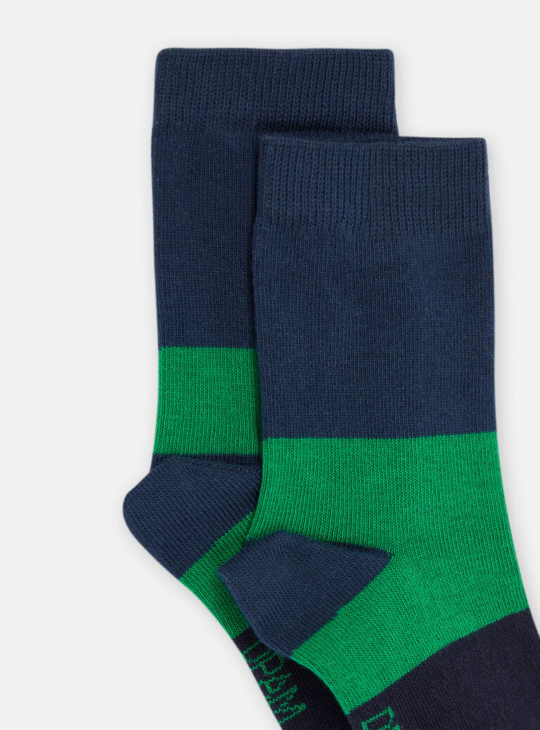 Chaussettes vertes à imprimé à rayures