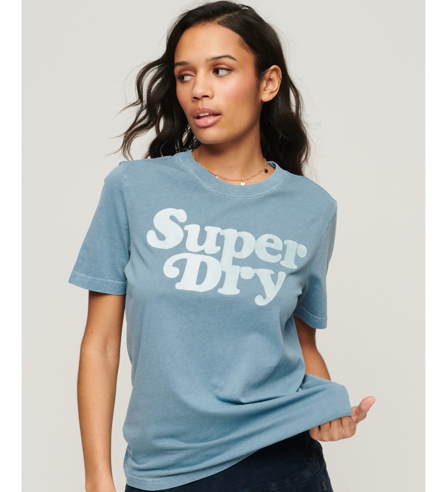 Camiseta Superdry Cooper Classic com Logo dos Anos 70 Azul