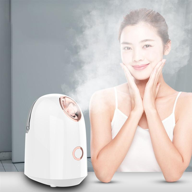 (40℃) Elektrischer Beauty Gesichts Steamer Feuchtigkeitsspendender Dampfer - Weiss / Rosa