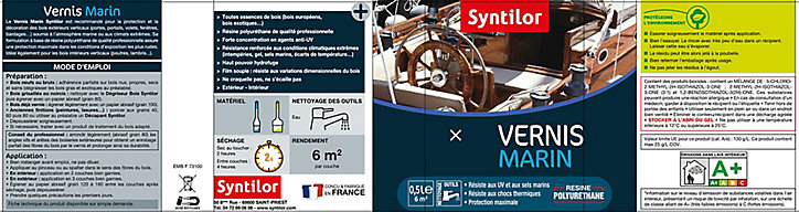 Vernis extérieure et intérieure marin bois Syntilor incolore mat 0,5L