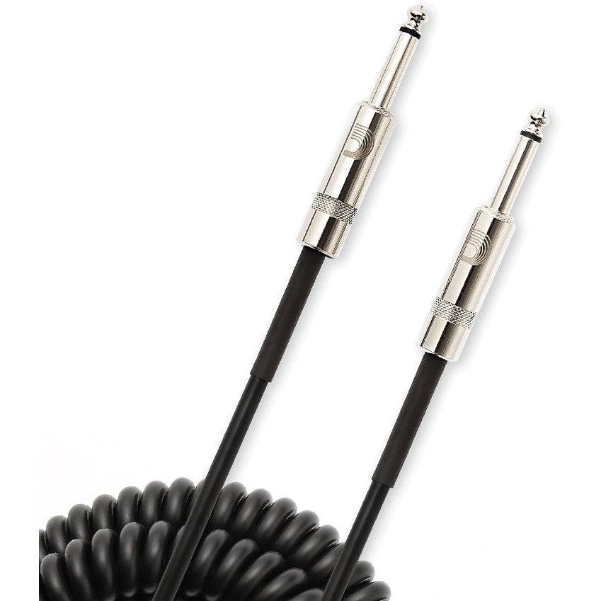 D'Addario PW-CDG-30BK Coiled instrumentkabel zwart 9 m (30 ft)