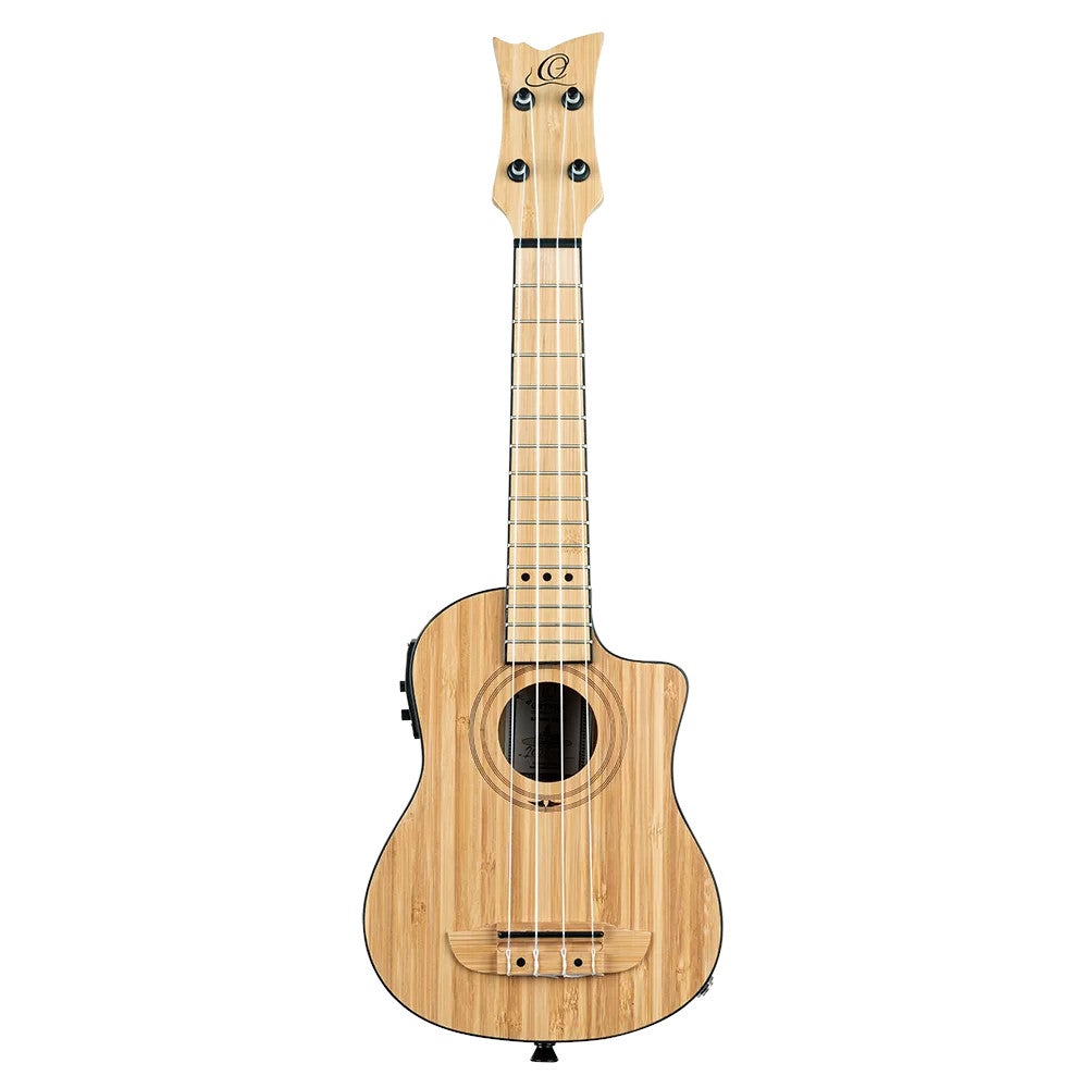 Ortega RUNAB-SO Bamboo Series Soprano Size Ukulele Natural E/A sopraan ukelele met gigbag