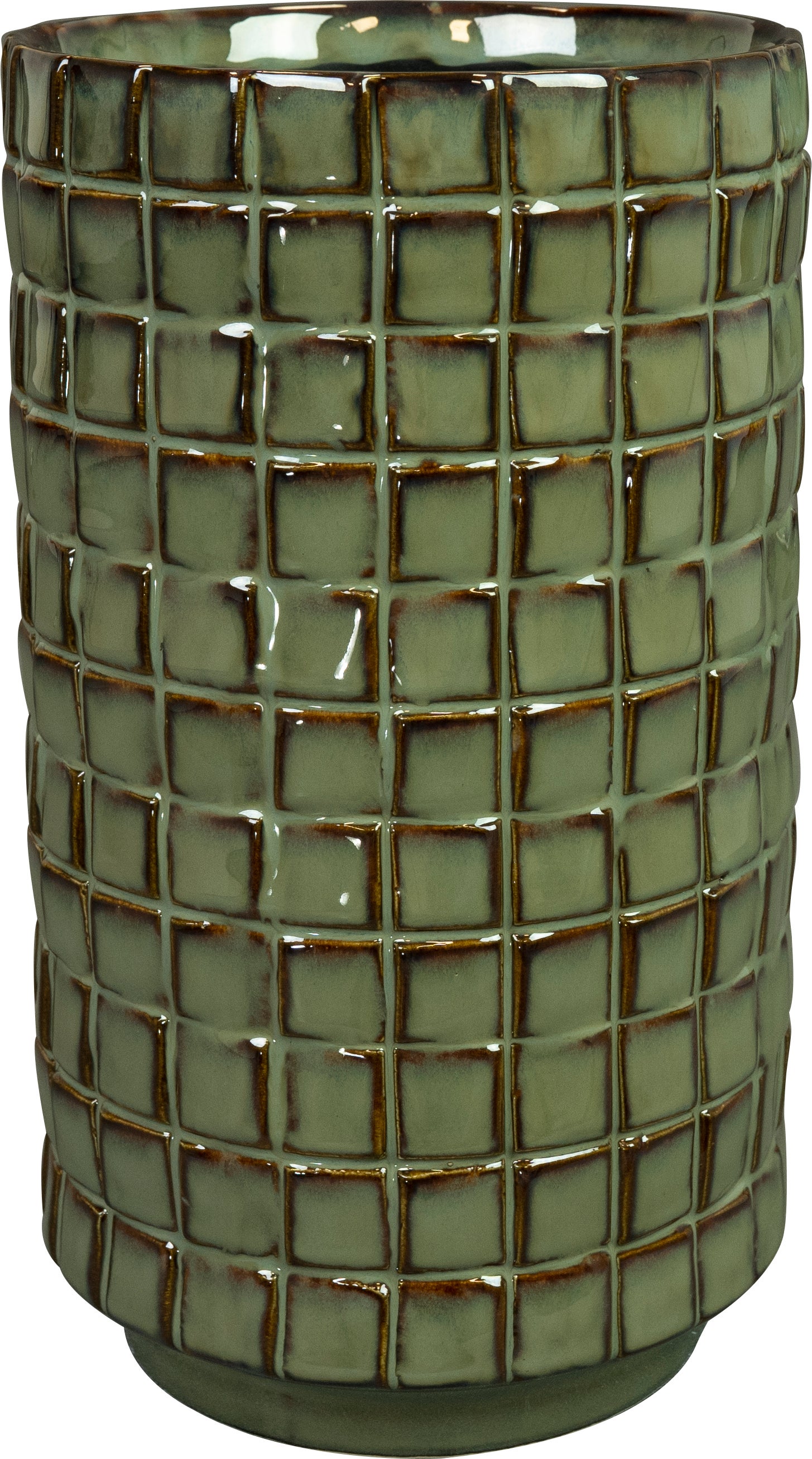 TS bloempot Stian groen D 14 H 24 cm