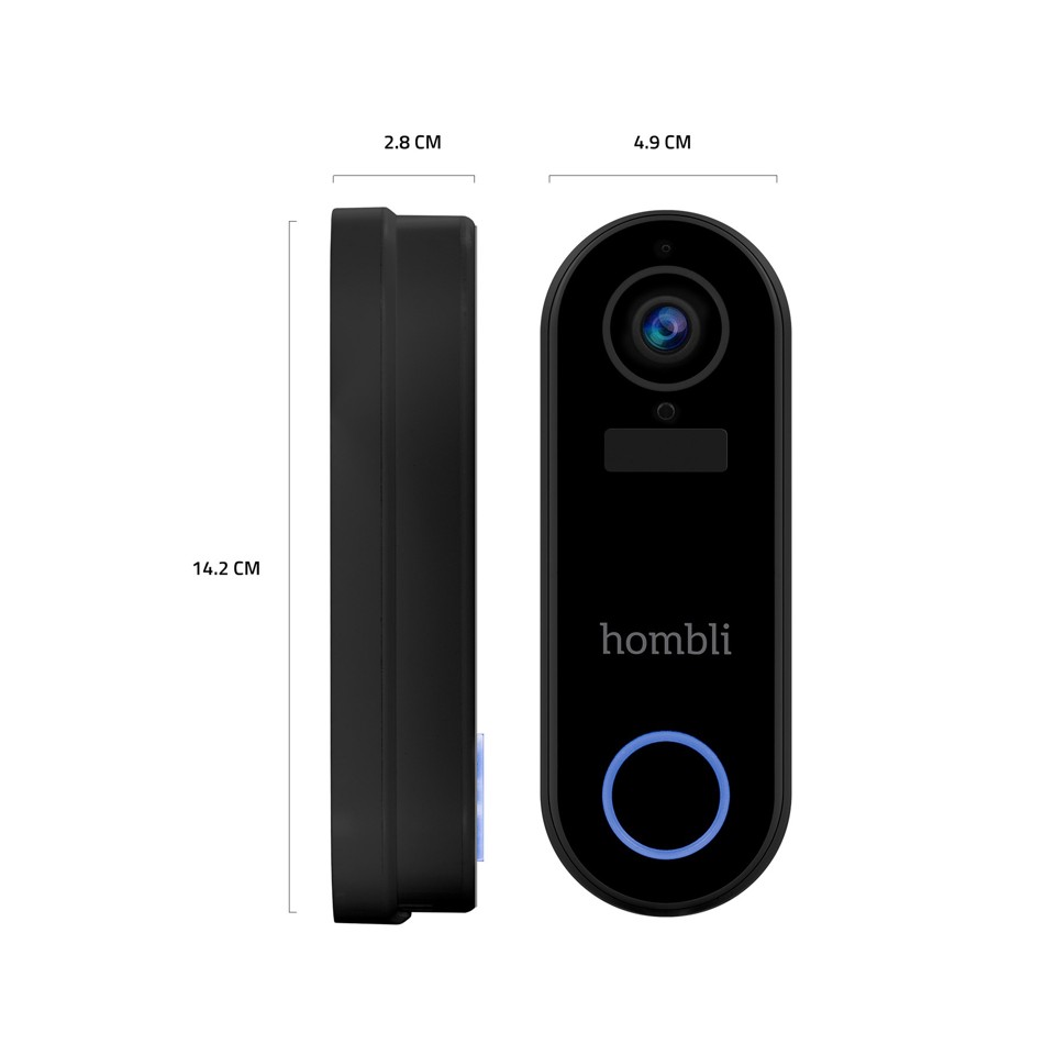 Hombli - Smart Doorbell 2 Promo Pack (Dørklokke 2 + Chime 2) Sort