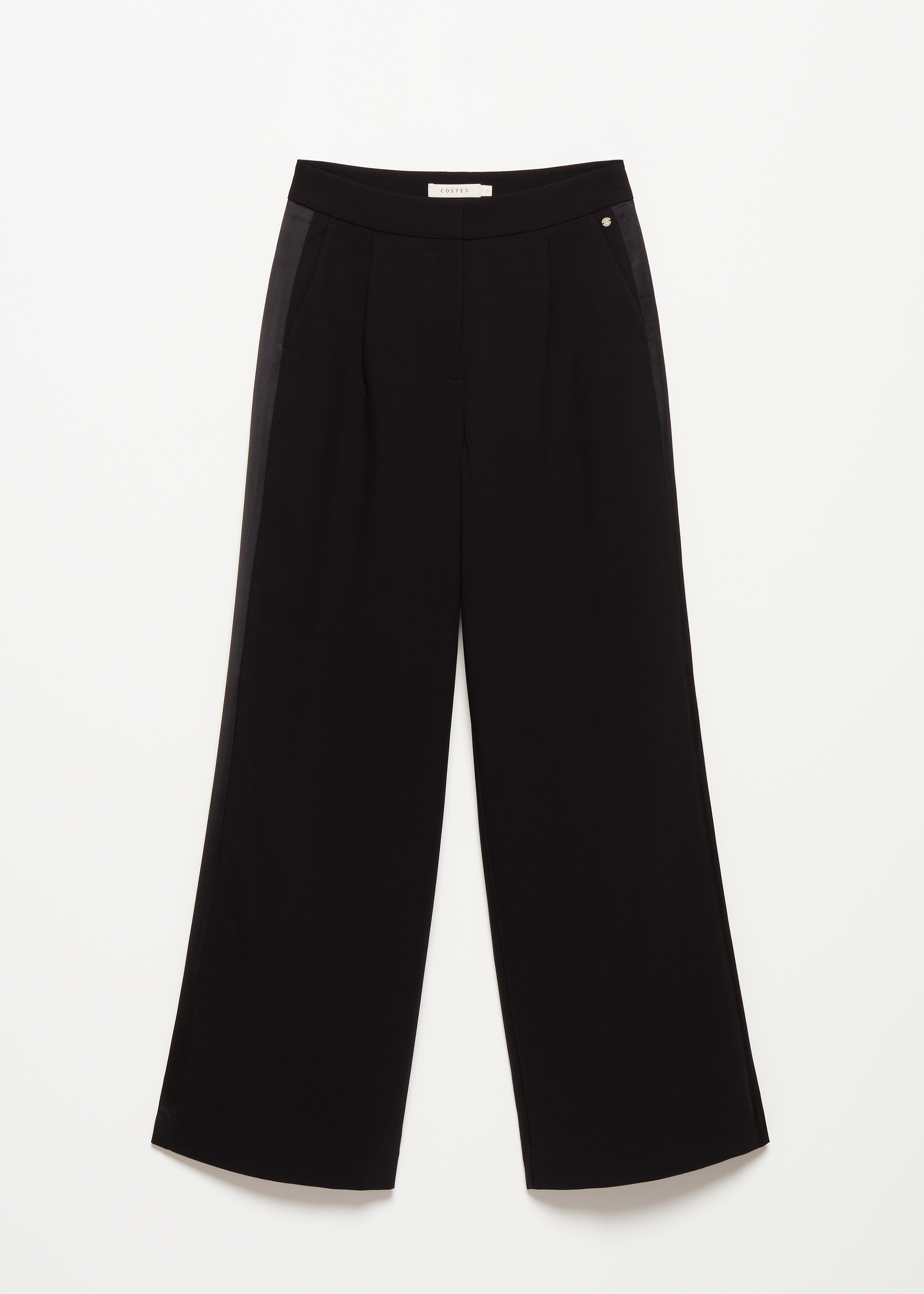Wide leg pantalon met zijstreep