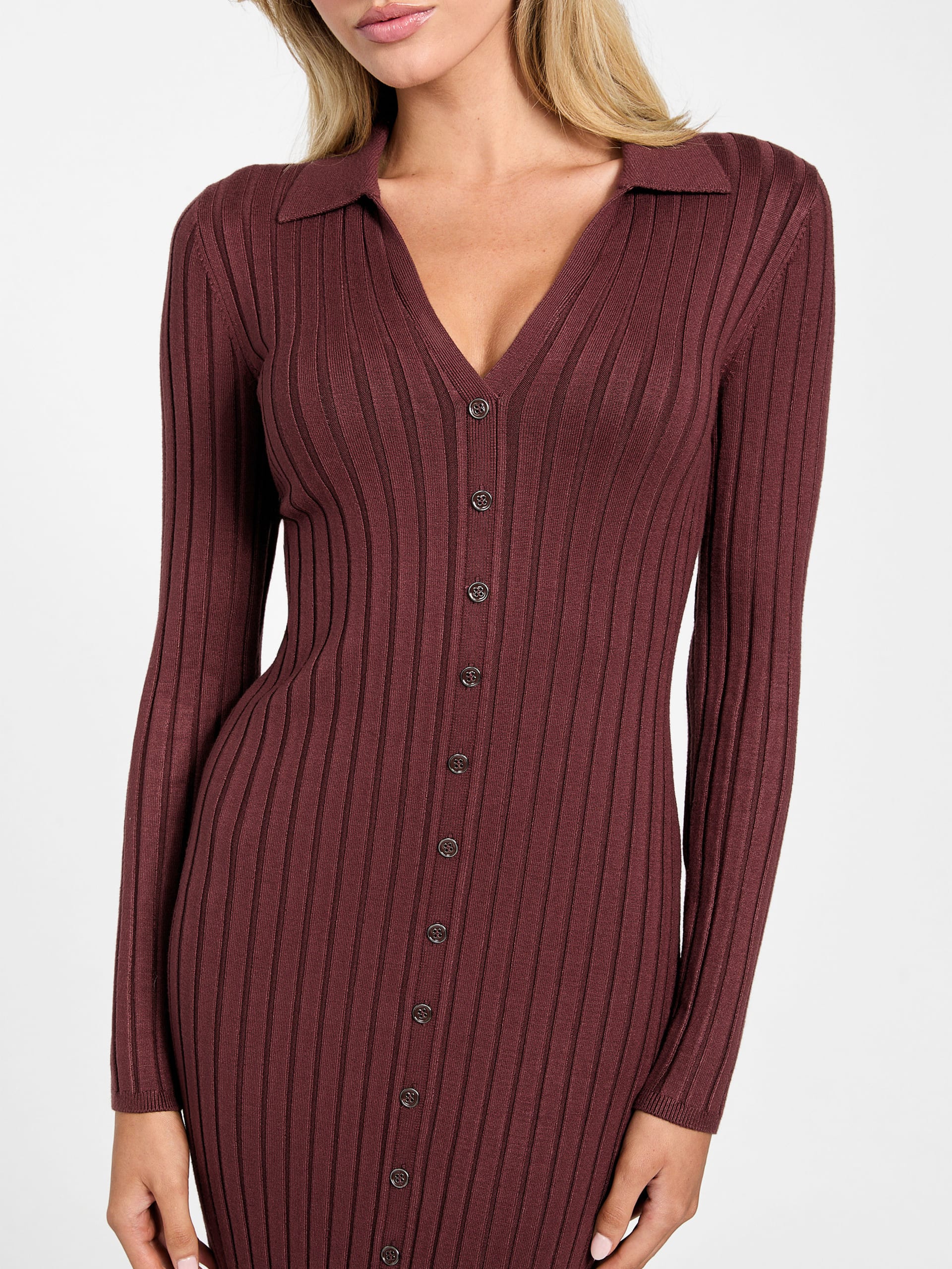 Vestido de malha canelada Eco Miranda