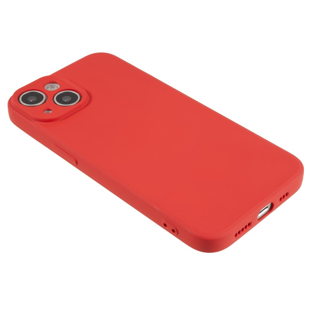 iPhone 15 Gummi Case Hülle mit Kameraschutz - Rot (Matt)