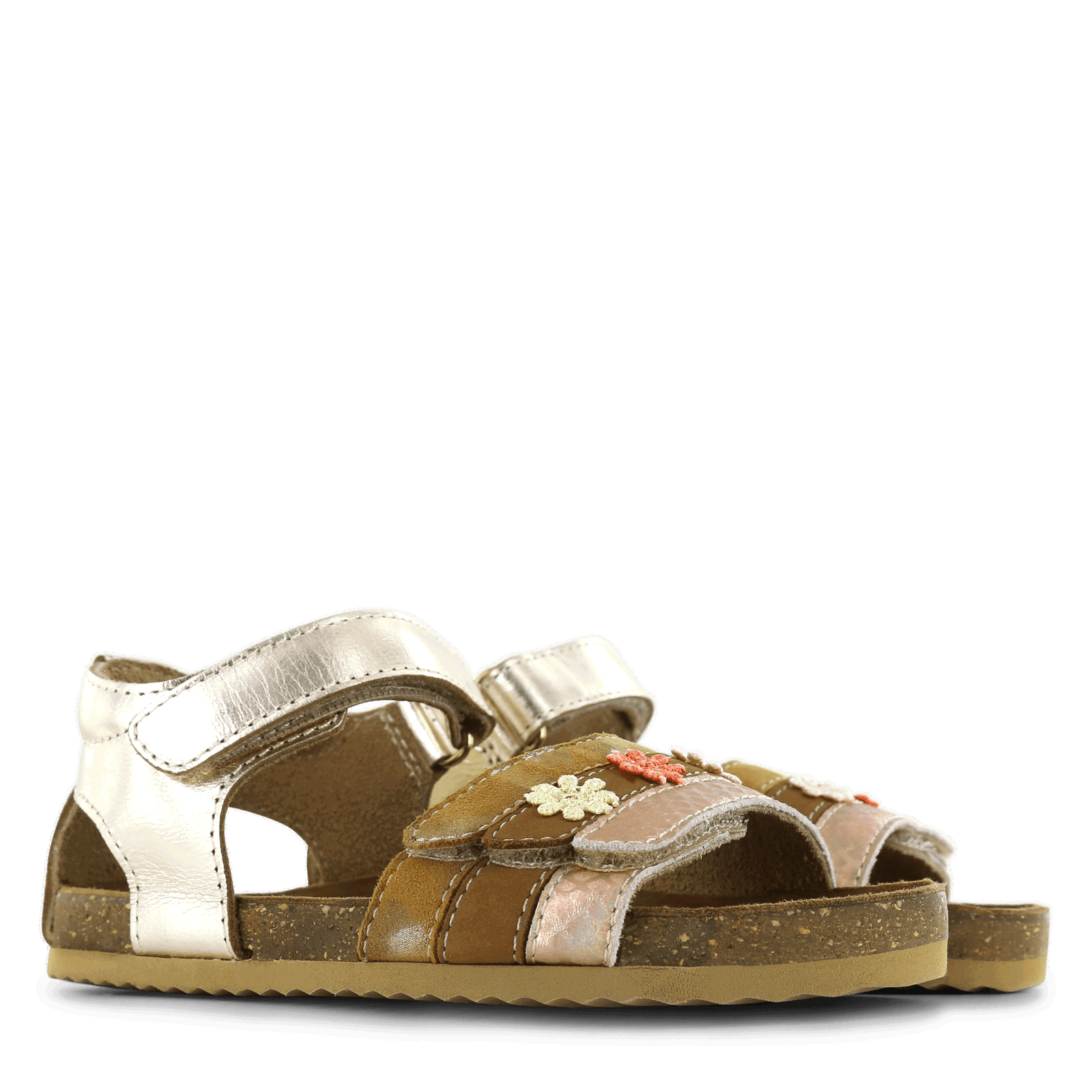 Shoesme goldene Sandale mit Blume