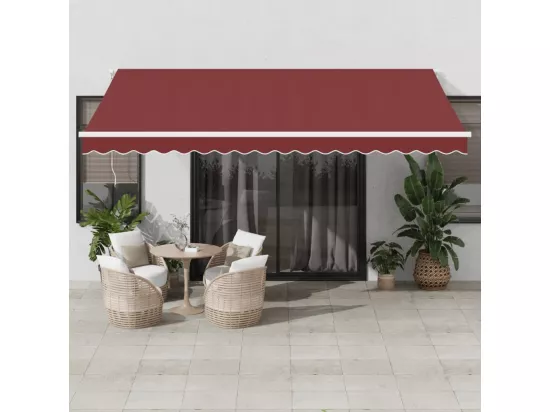 Auvent rétractable automatique bordeaux 450x350 cm