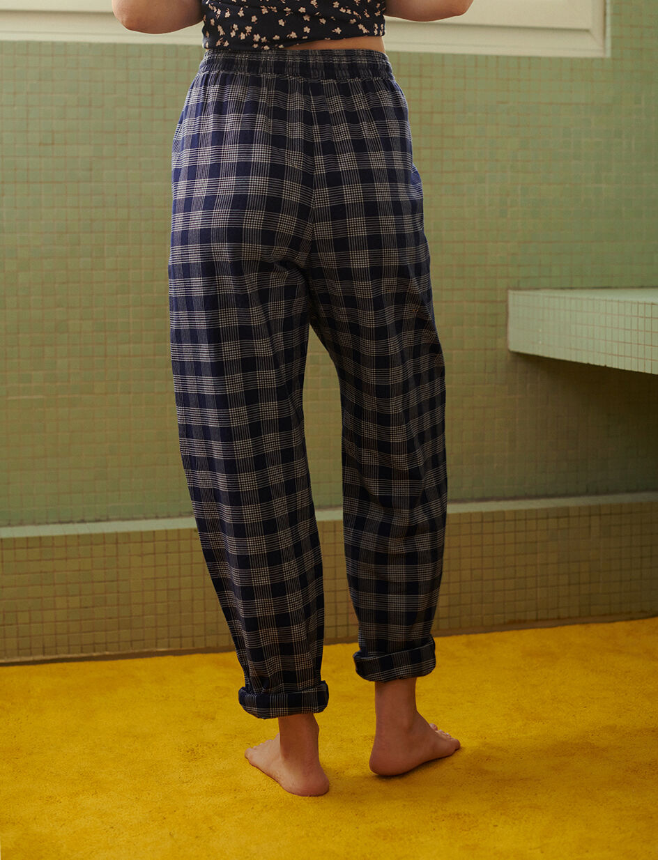 Pantalon - carreaux bleu encre