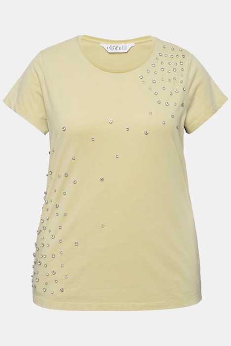 T-Shirt, Classic Shape, Vintage Look, Strass