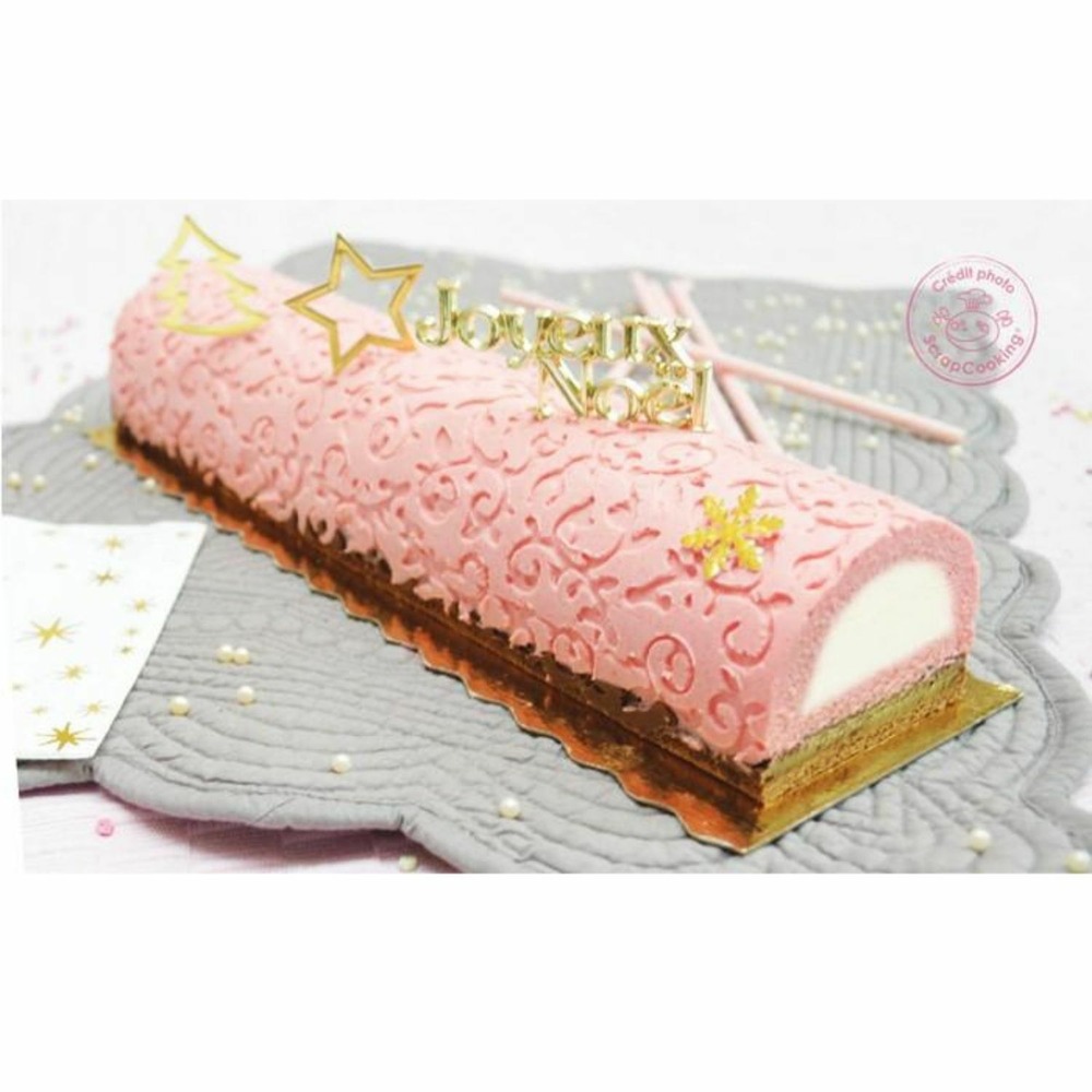16 décorations dorées pour gâteau de noël