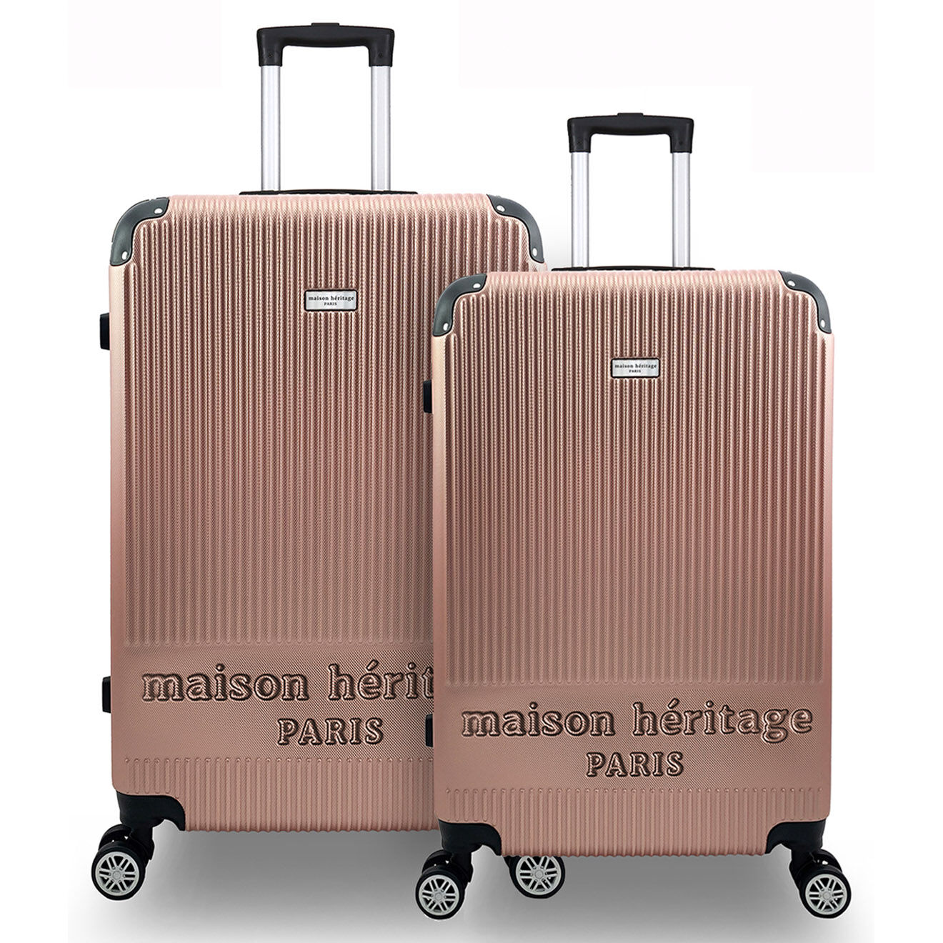 Maison Héritage 2 Valises 4 roues doubles Dauphine 50/70 cm rose doré